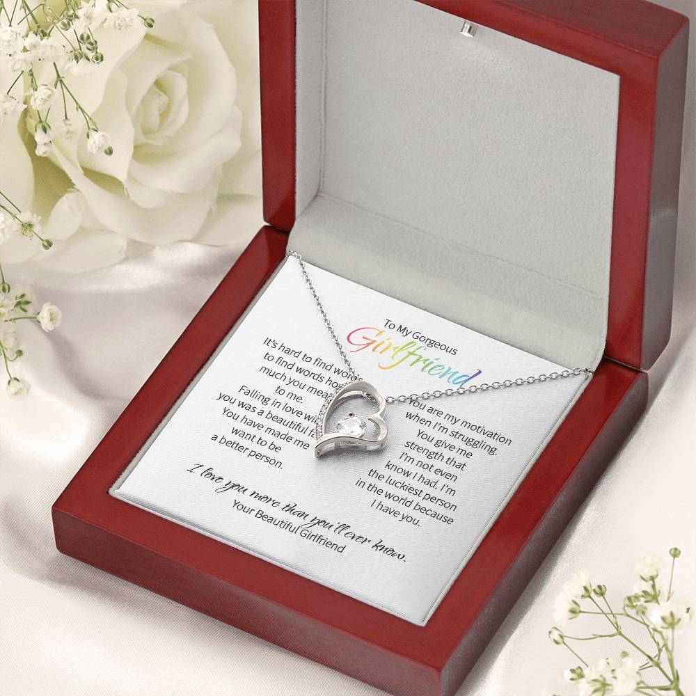 Lgbtq Heart Necklace For Girlfriend - Love You More Than You'll Ever Know Forever Love Necklace