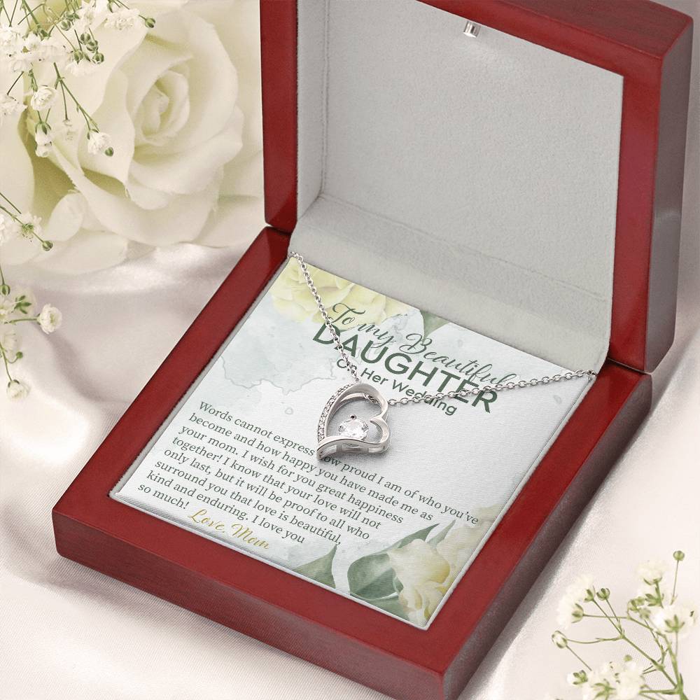 Gift For Daughter On Wedding Day From Mother Wedding Necklace Gift To Daughter Bride Gift From Mom To Daughter On Wedding Day Bride Forever Love Necklace