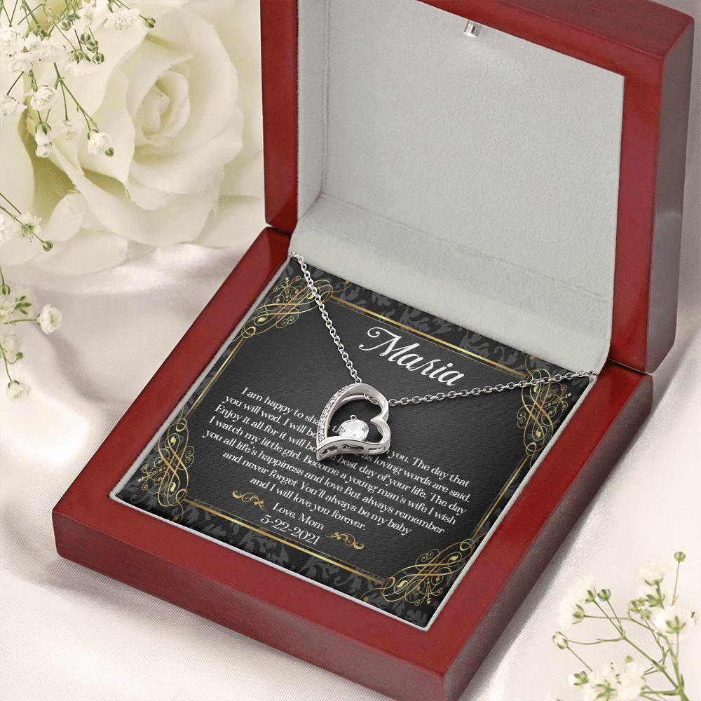 To My Daughter On Her Wedding Day Necklace Daughter Wedding Gift Wedding Gift For Daughter Daughter Forever Love Necklace Wediing Gifts Forever Love Necklace