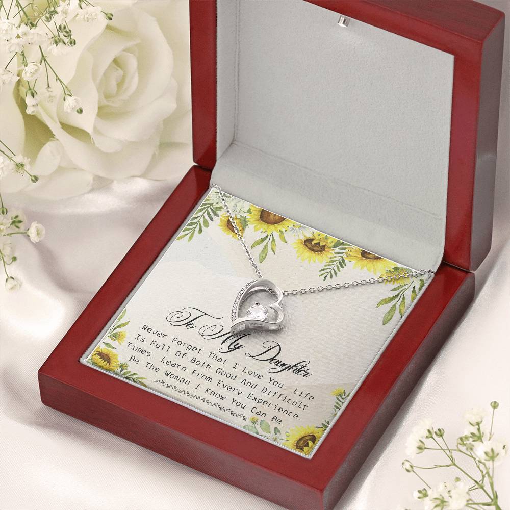 To My Beautiful Daughter Necklace To Daughter From Mom Mom And Daughter Gift Valentine's Mother's Day Daughter Graduation Gift Forever Love Necklace