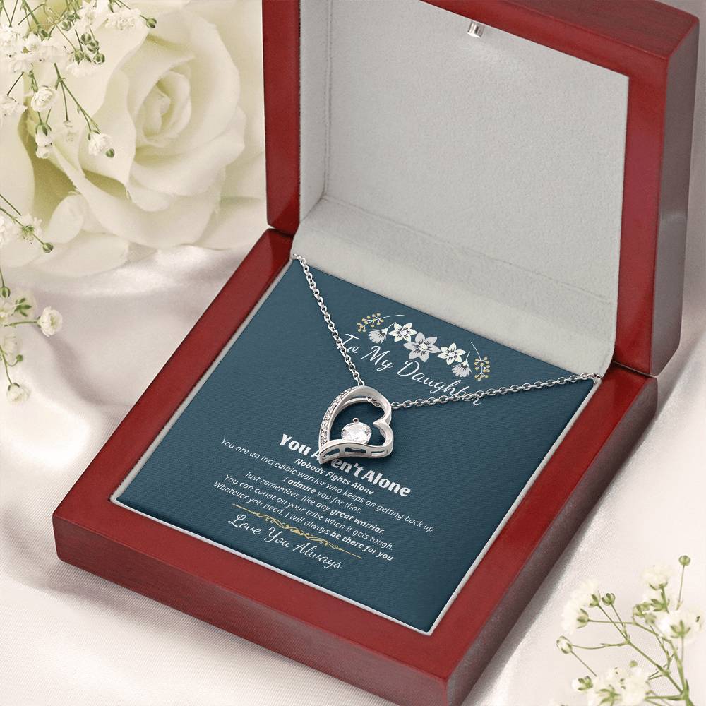 To My Daughter - Interlocking Hearts Necklace Father To Daughter Gift Birthday Gift To Daughter From Dad Daughter Necklace Forever Love Necklace