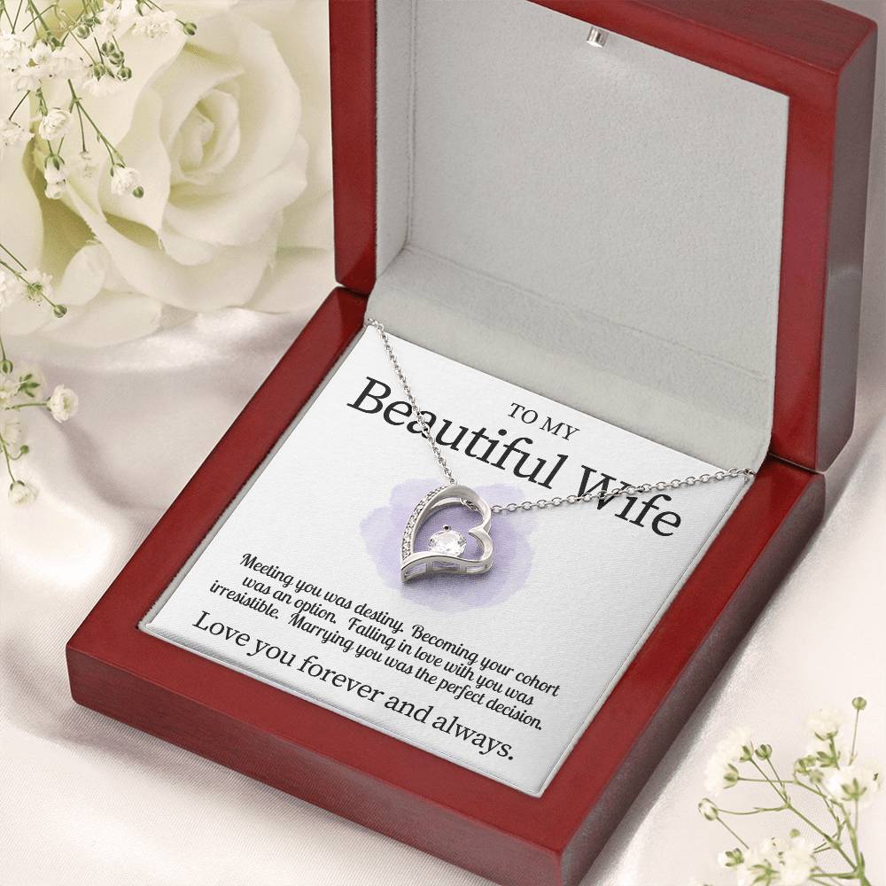 Beautiful Wife Valentine's Heart Gift Necklace Forever Love Necklace