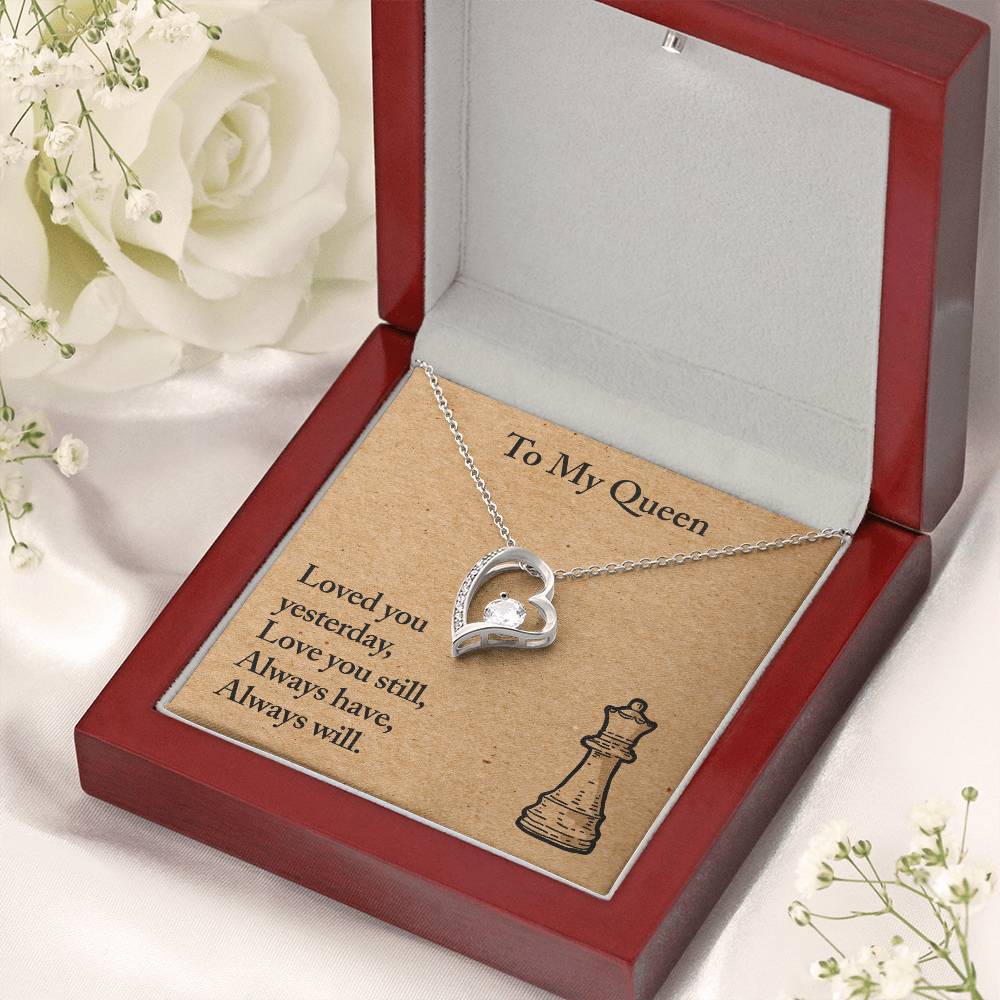 To My Queen ♛ Necklace - Customize Gift For Chess ♟ Lover ❤️ Forever Love Necklace