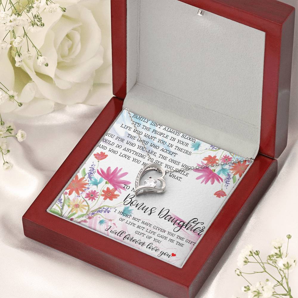 Bonus Daughter Necklace Step Daughter Necklace Necklace For Stepdaughter Stepdaughter Birthday Gift Bonus Daughter Gift For Wedding Forever Love Necklace