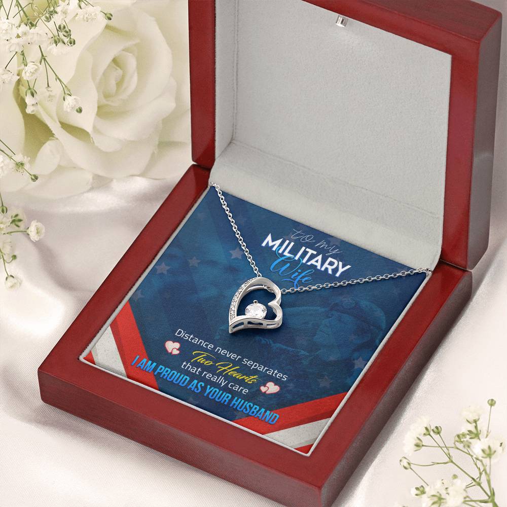 To My Military Wife Distance Never Separatess Necklace 1 Forever Love Necklace
