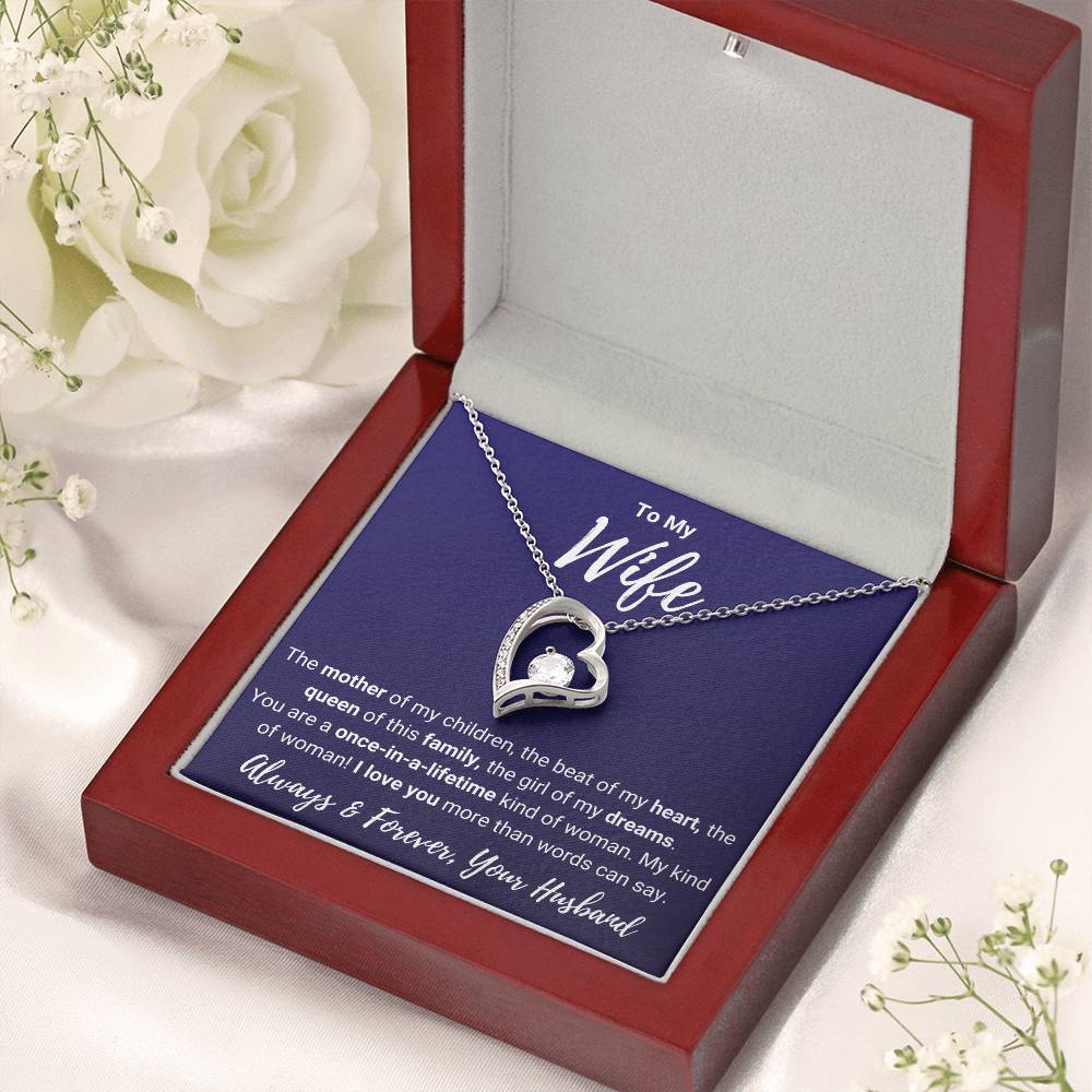 To My Wife Valentine's Gift Forever Love 18k Yellow Gold Finish 14k White Gold Finish Necklace Pendant With Adjustable Chain 18 22 Present Forever Love Necklace