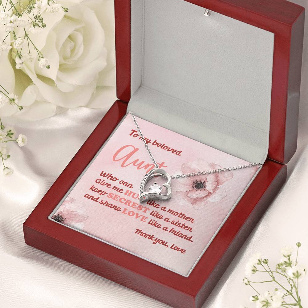 Gift For Auntie Thank You & Love You Forever Love Necklace