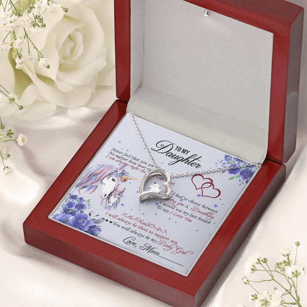 To My Daughter - Forever Love Mother's Day Necklace Gift Set Daughter Gift From Mom Anniversary Lovingly Mom Birthday Gift Forever Love Necklace