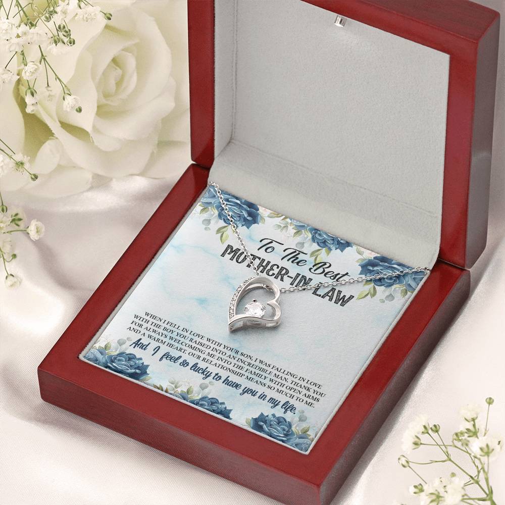 To The Best Mother-In-Law From Daughter-In-Law - Forever Necklace - Lucky To Have You In My Life Forever Love Necklace