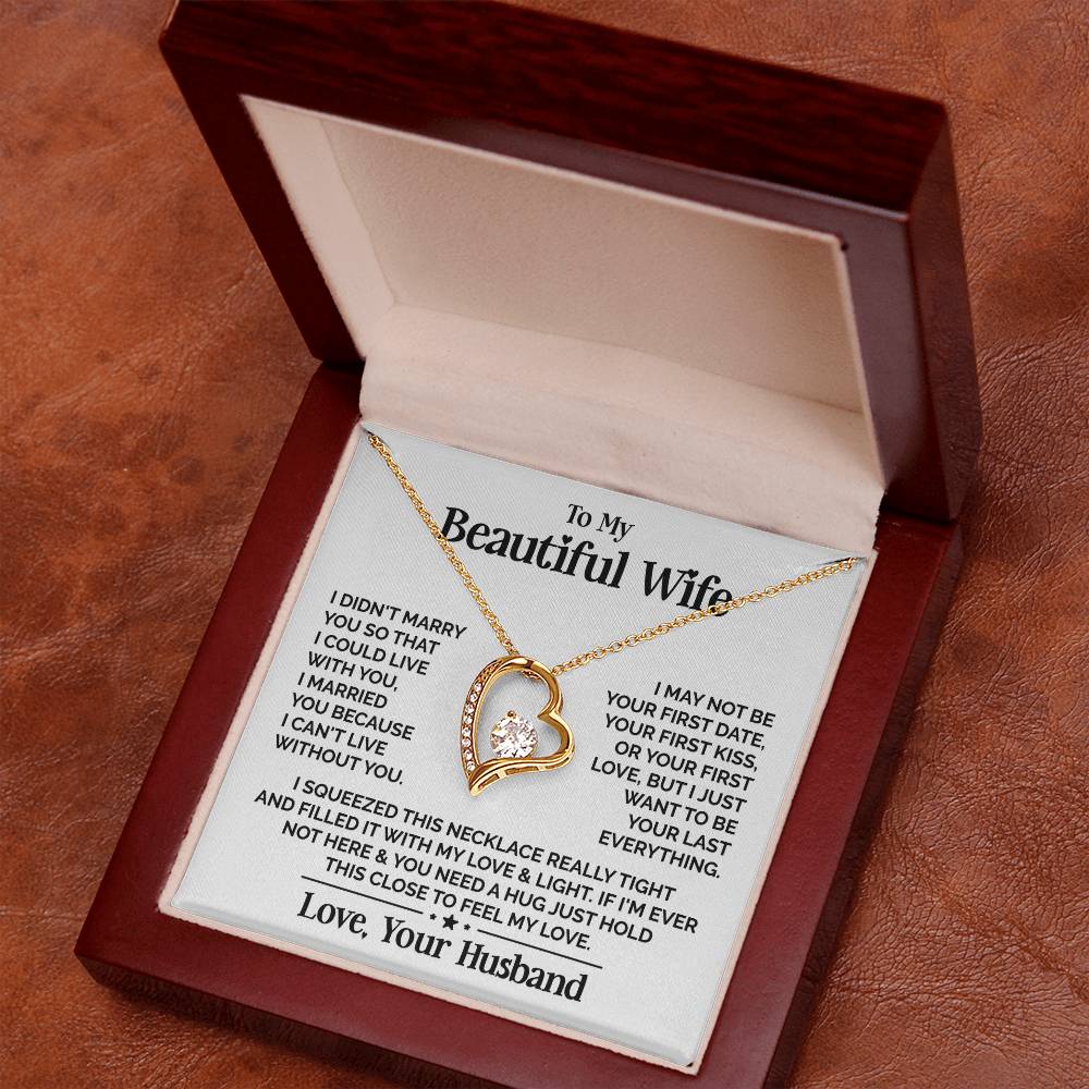 Heart Necklace - My Beautiful Wife Forever Love Necklace