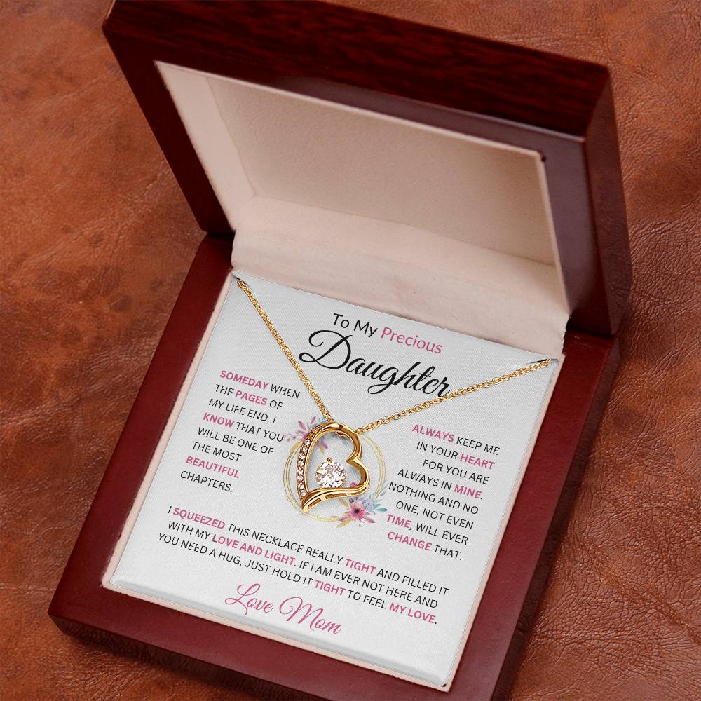 To My Precious Daughter  Someday When The Pages Love Mom Necklace Forever Love Necklace