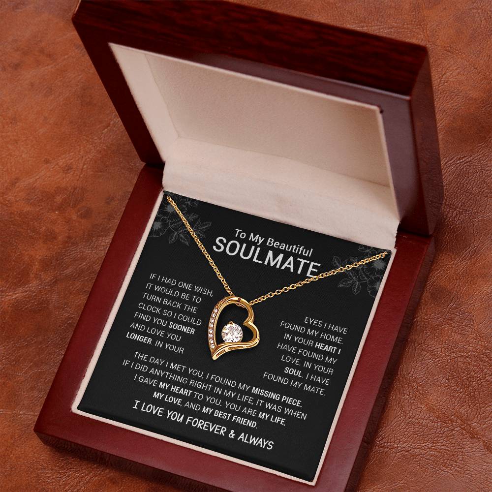 To My Beautiful Soulmate  I Have Found My Mate  Black Version  Forever Love Necklace Forever Love Necklace