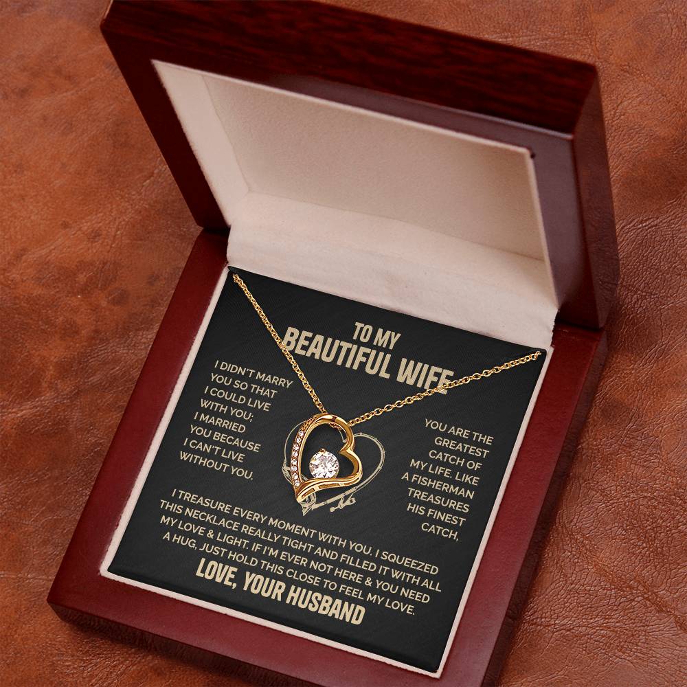 Beautiful Wife Heart Necklace  Love Husband Forever Love Necklace