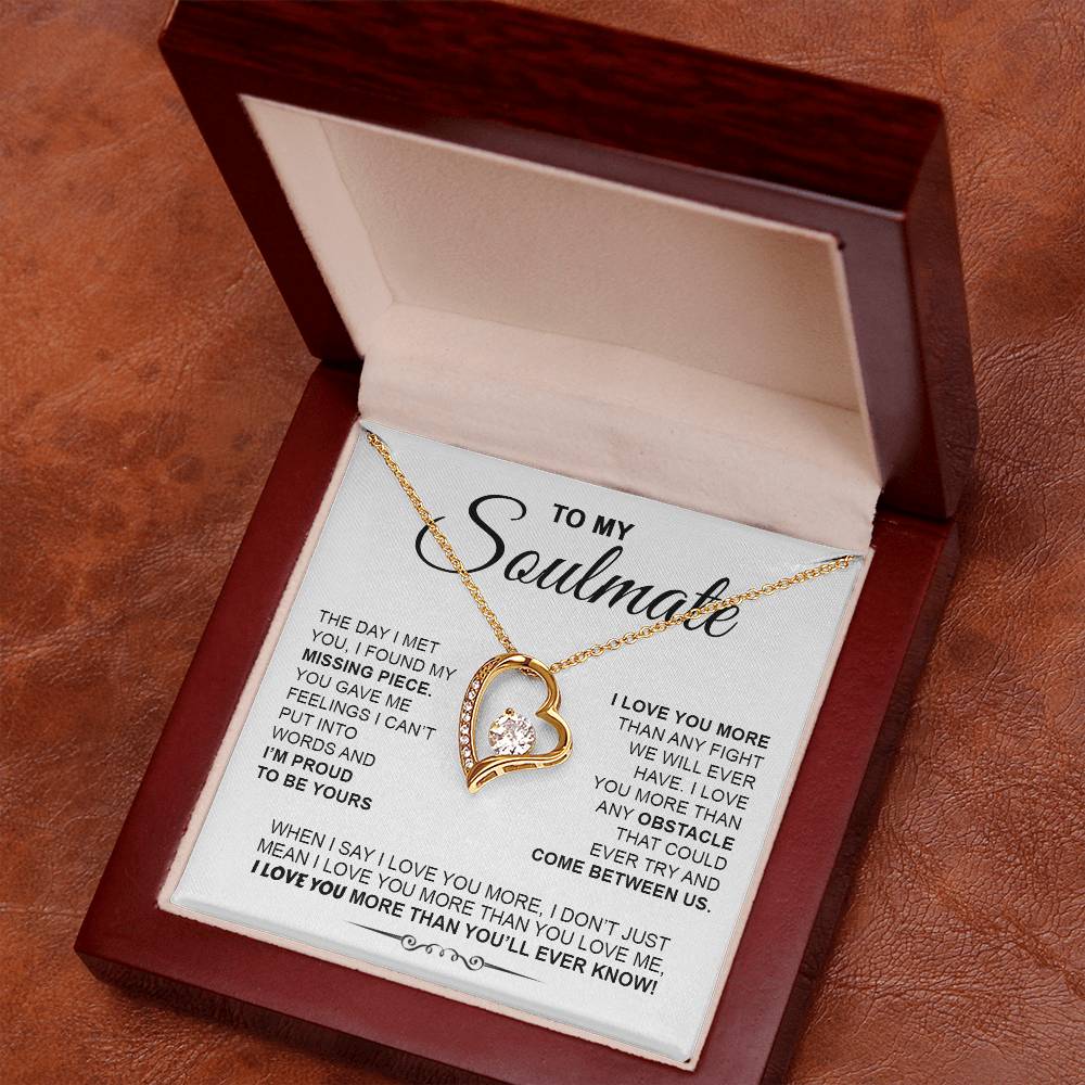 To My Soulmate  I Love You More  Forever Love Necklace Forever Love Necklace