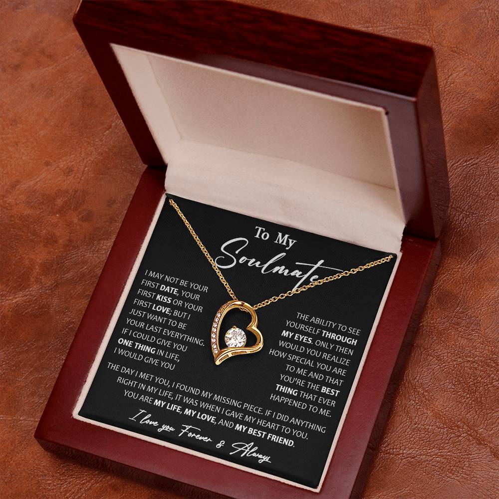 To My Soulmate Necklace, Christmas, Valentine Gift For Her, Gift For Soulmate Forever Love Necklace