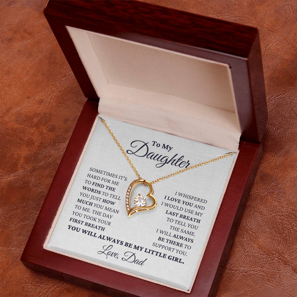 Gift For Daughter My Little Girl Necklace Forever Love Necklace