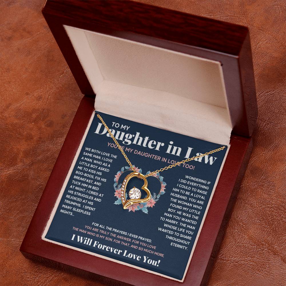 To My Daughter In Love Heart Necklace Gift Set Forever Love Necklace
