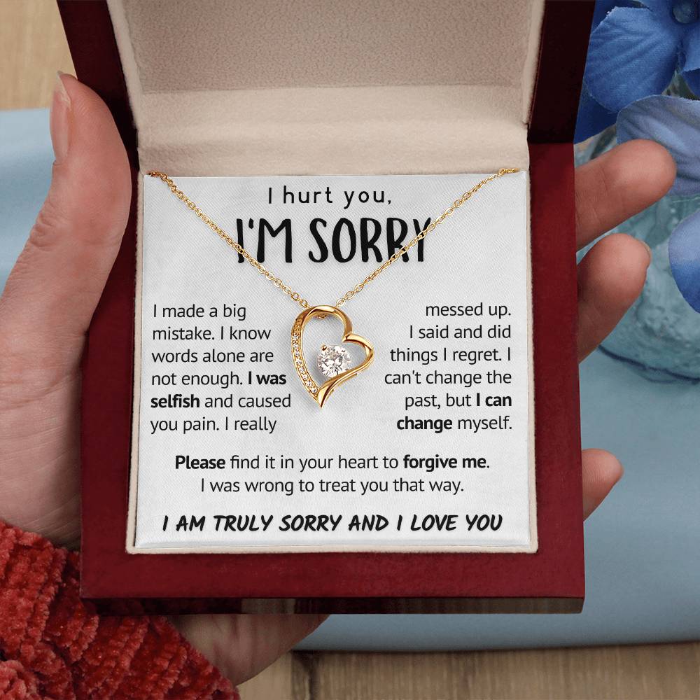 I'M Sorry Heart Necklace - I Really Messed Up Forever Love Necklace