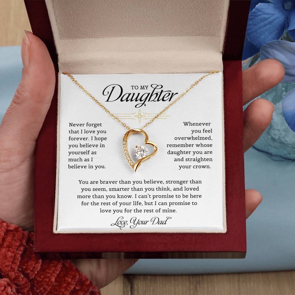 To My Daughter  Never Forget That I Love You - Forever Love Necklace Forever Love Necklace