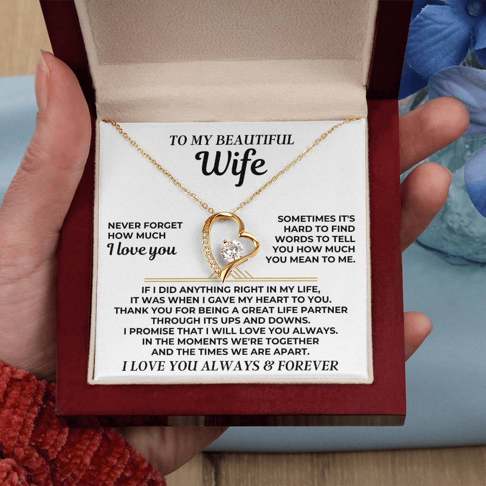 To My Beautiful Wife - Forever Love Gift Set - Ss547 Forever Love Necklace