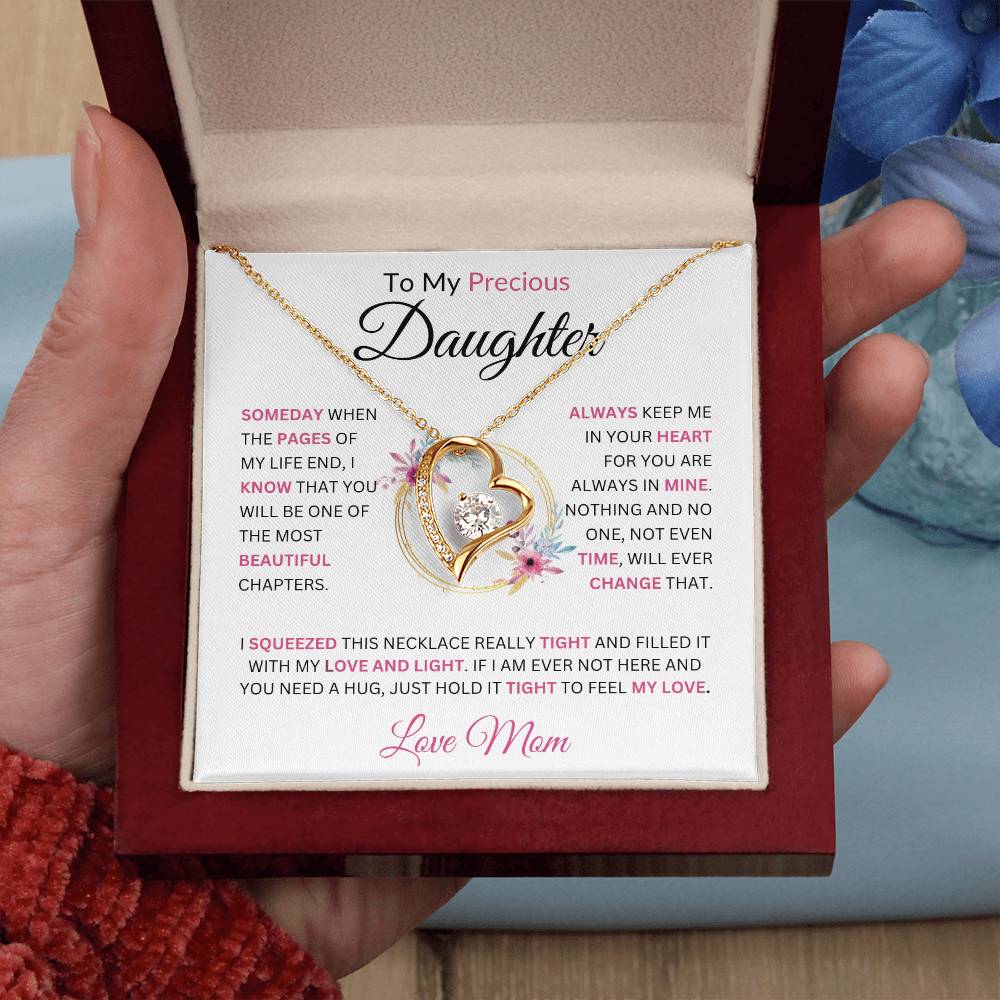 To My Precious Daughter  Someday When The Pages Love Mom Necklace Forever Love Necklace