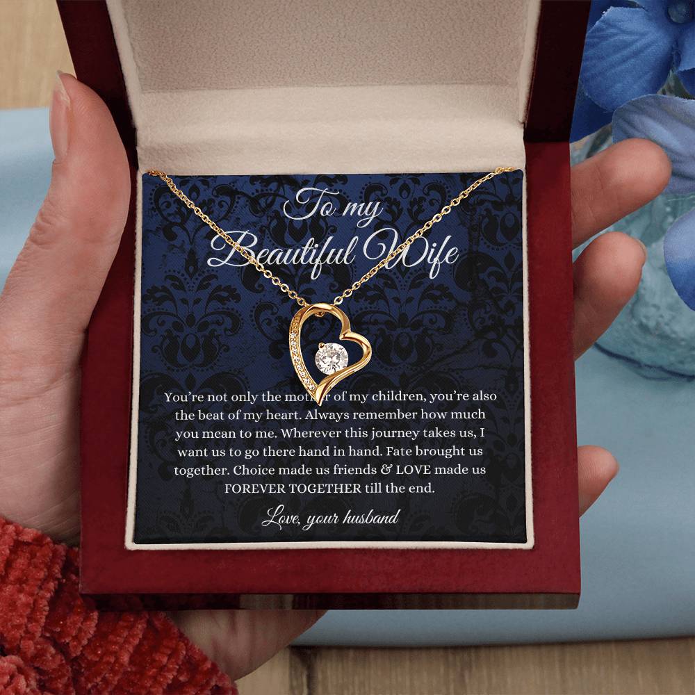 To My Beautiful Wife From Husband Forever Love Necklace