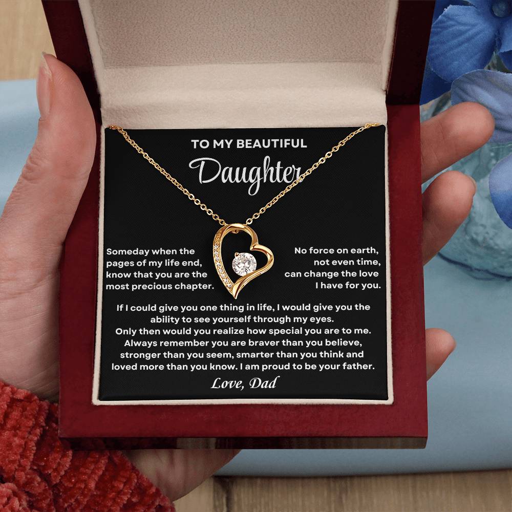 To My Daughter Forever Love Necklace, Proud To Be Your Father Forever Love Necklace