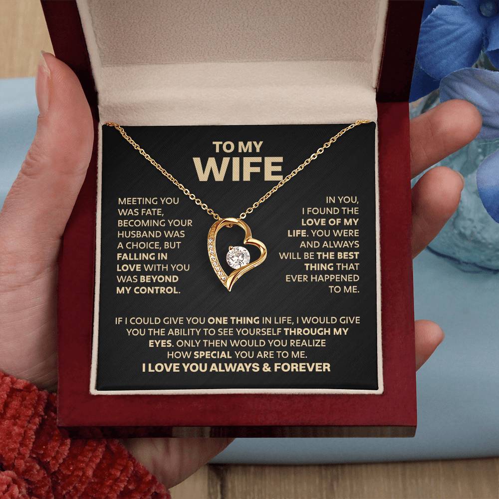 Wife Heart Necklace  Meeting You Was Fate  Forever Love Necklace
