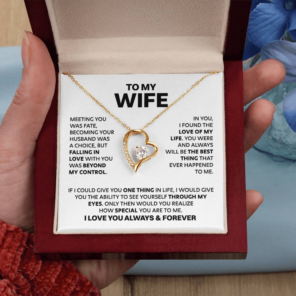 Wife Heart Necklace  Meeting You Was Fate Forever Love Necklace