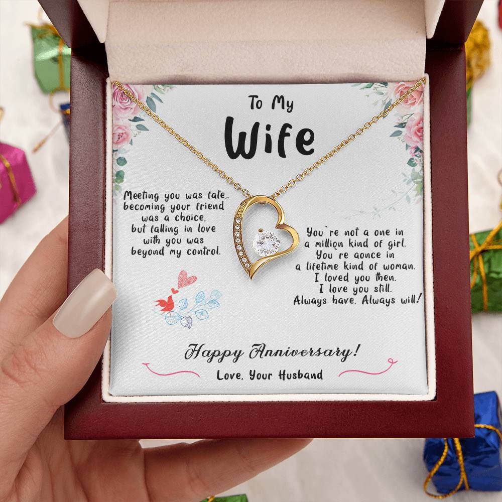 To My Wife Happy Anniversary 1 Forever Love Necklace
