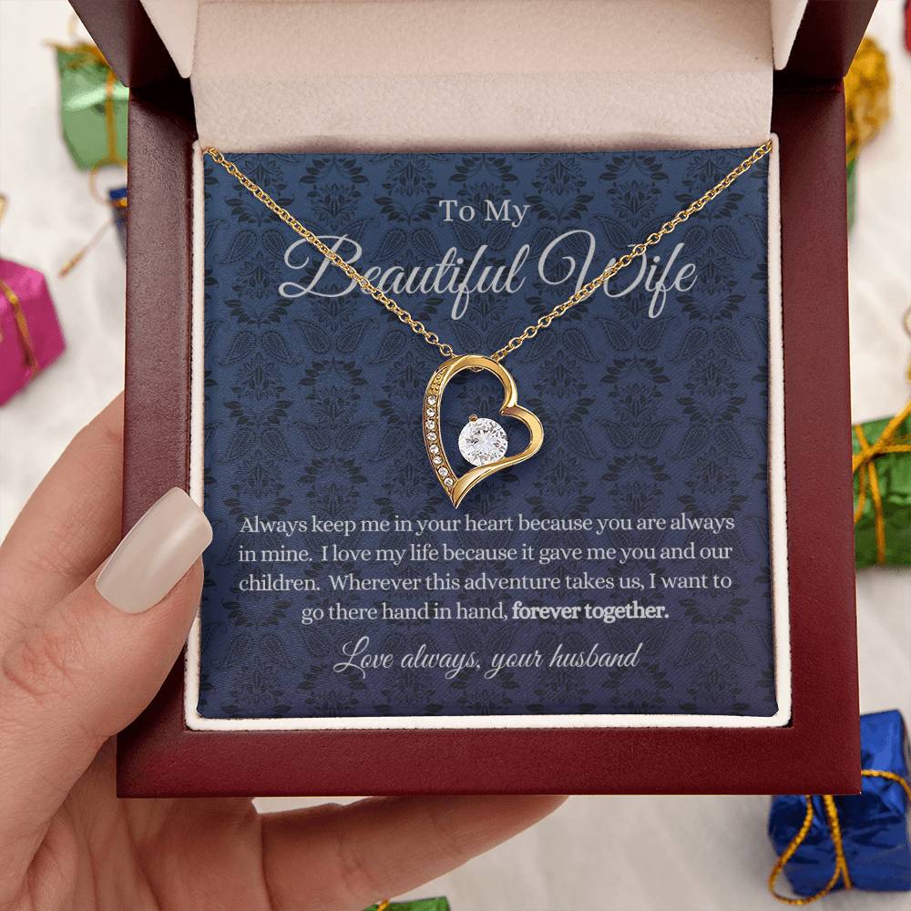Keep Me In Your Heart Necklace Gift For Beautiful Wife Forever Love Necklace