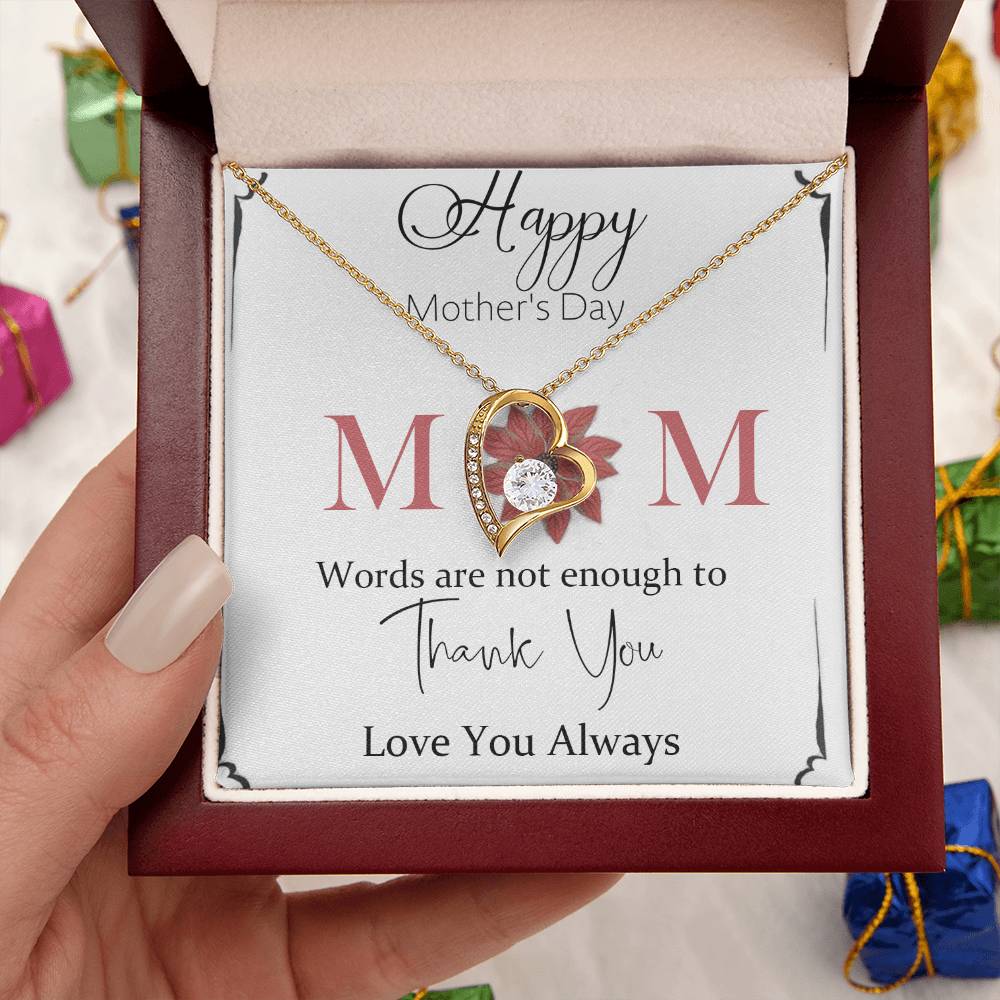 Happy Mother's Day Mom Thank You 925 Sterling Silver Pendant 1 Forever Love Necklace