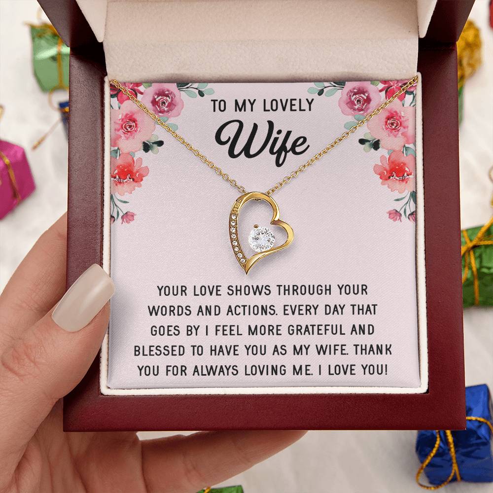 Silver Small Heart Cubic Zirconia Pendant Necklace Gift For Wife Sentimental Gifts For Mothers Day Gift For Wife Wife Anniversary Birthday Forever Love Necklace