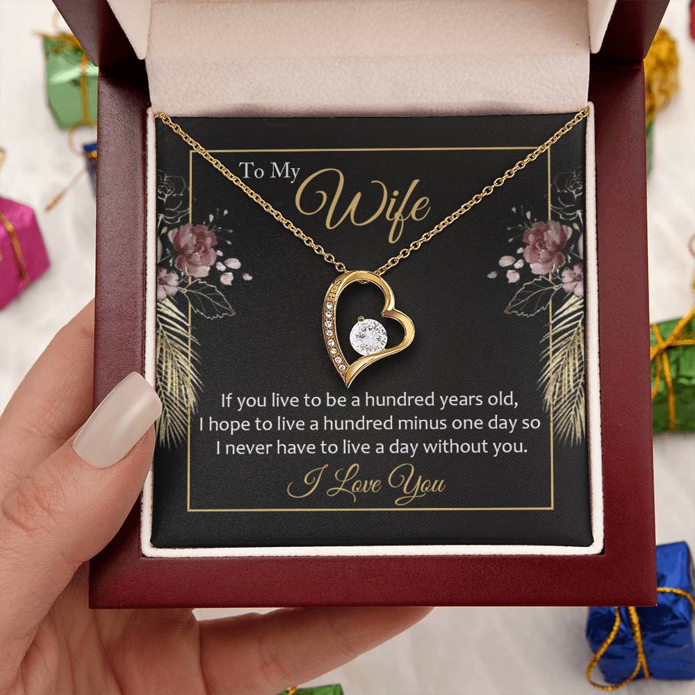 Anniversary Or Birthday Gift For Wife Heart Necklace Forever Love Necklace