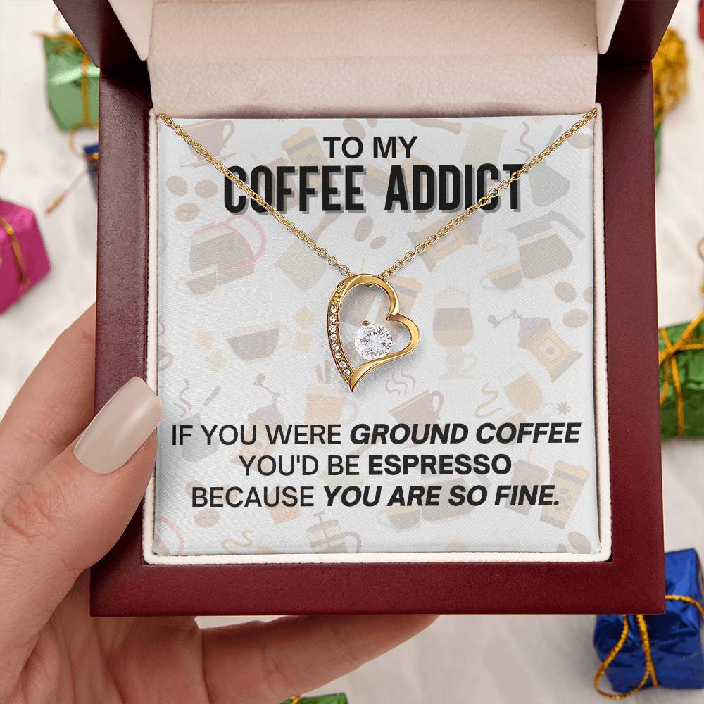To My Coffee Addict Love Necklace Gift Forever Love Necklace