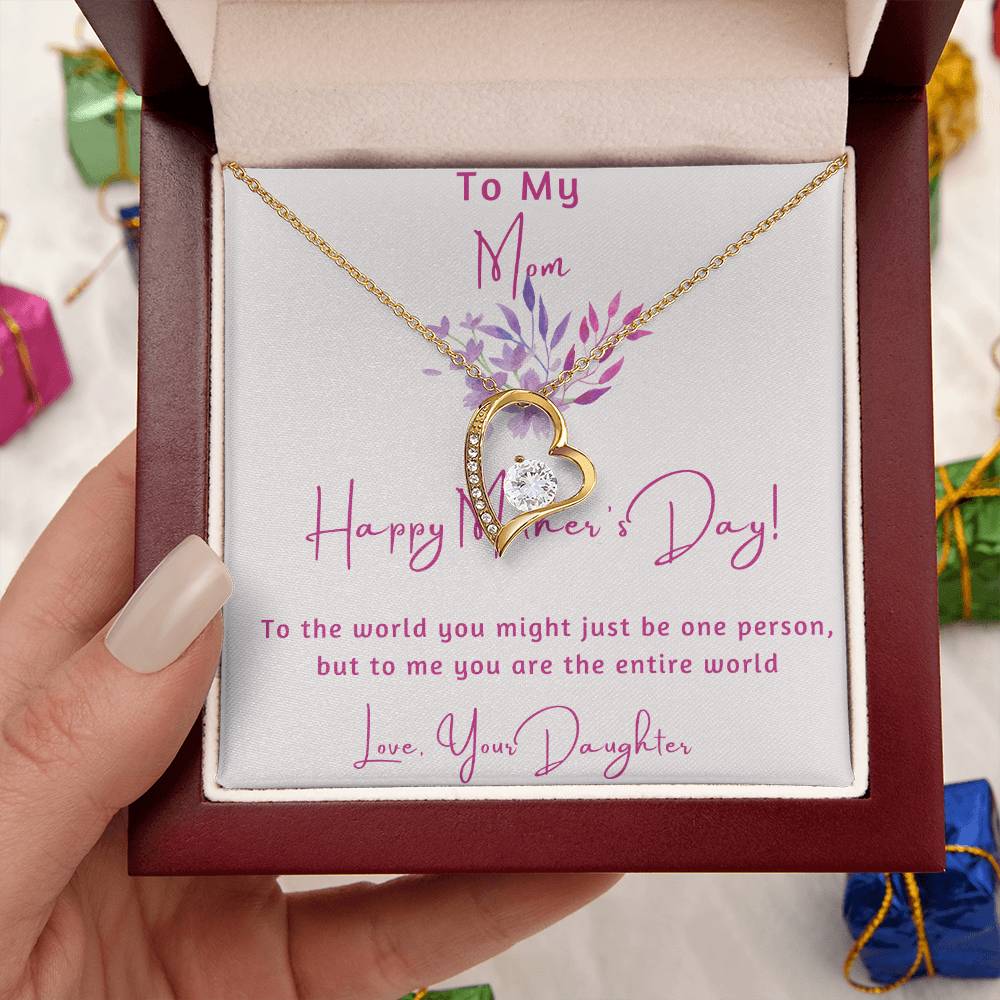 Mother's Day Customize Necklace With Custom Message Forever Love Necklace