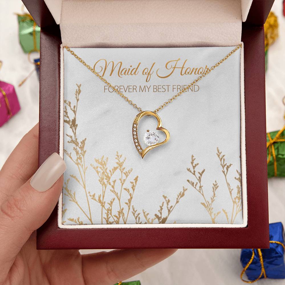 Maid Of Honor Proposal Necklace Maid Of Honor Proposal Gift Box Maid Of Honor Wedding Gift Custom For Maid Of Honor 1 Forever Love Necklace