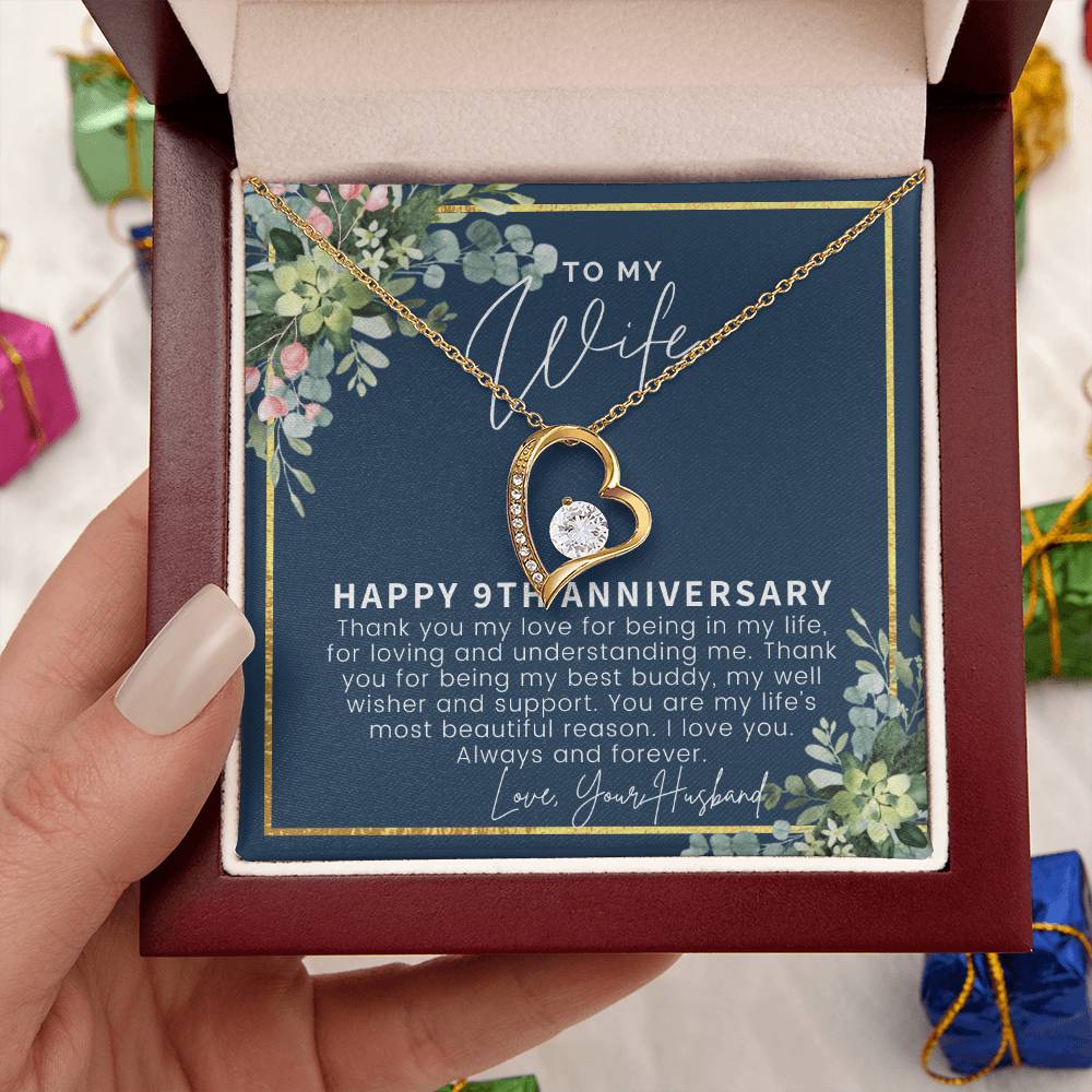 9 Year Anniversary Gift For Wife 9th Anniversary Gifts 9 Year Wedding Anniversary Gift Ideas 9th Wedding Anniversary Gift For Forever Love Necklace