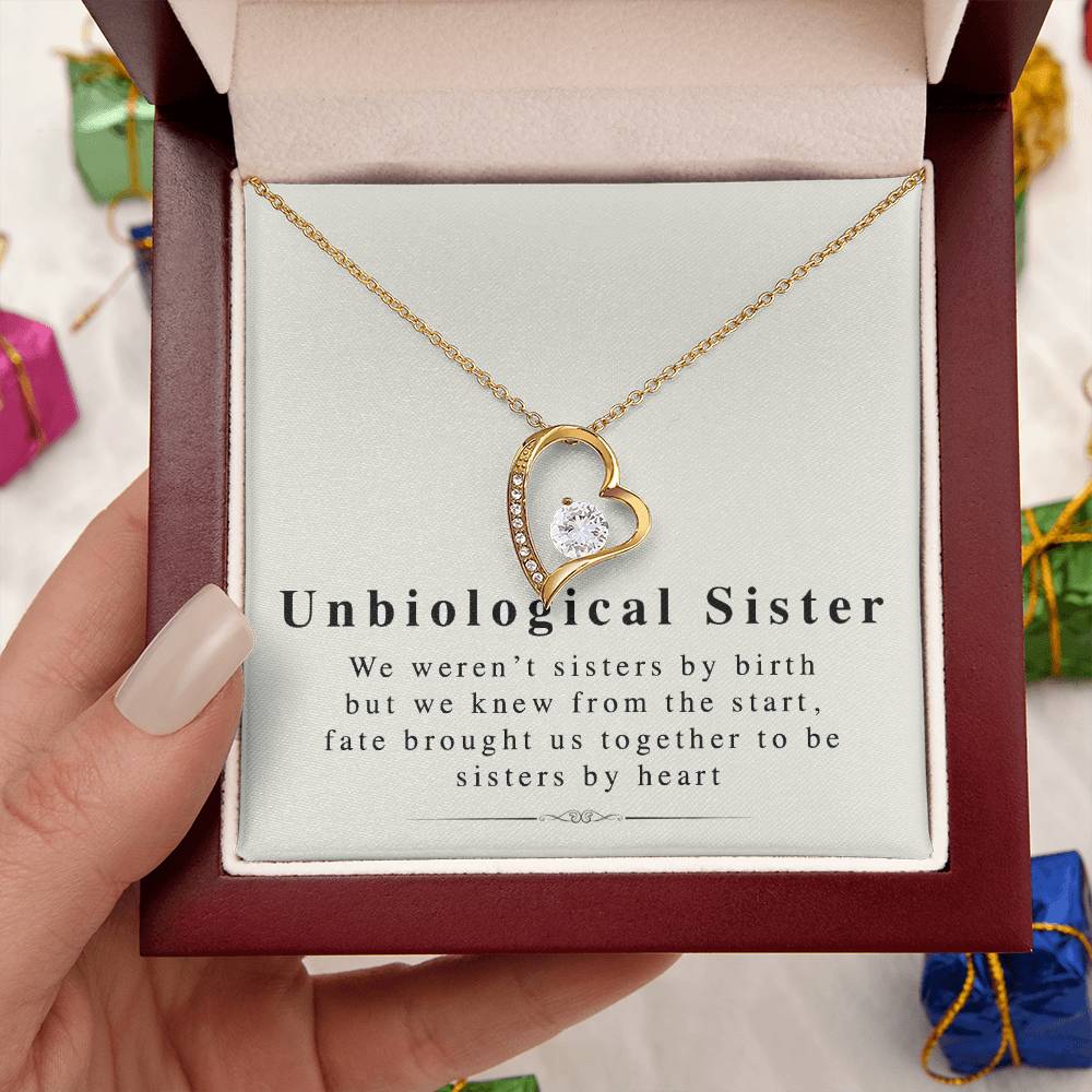 Unbiological Sister Necklace Unbiological Sister Gift Step Sister Necklace Gift For Step Sister When You Find A Friend Who Is More Forever Love Necklace