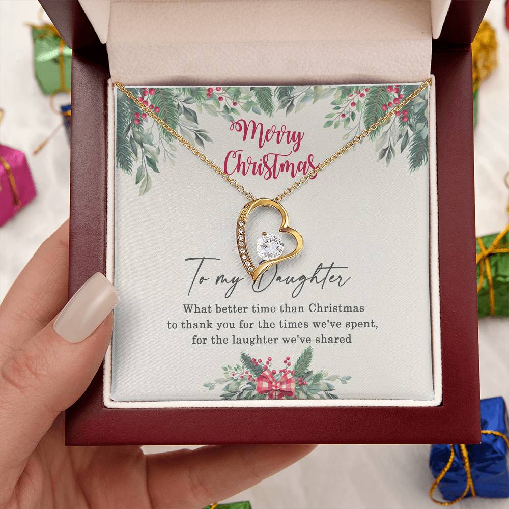 Merry Christmas To My Daughter Daughter Necklace Gift Daughter Birthday Or Christmas Gift Daughter Necklace Forever Love Necklace