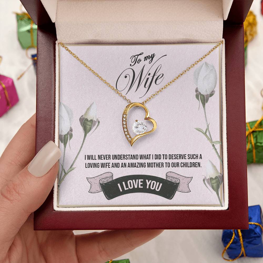 To My Wife - Forever Love Necklace Gold Forever Love Necklace