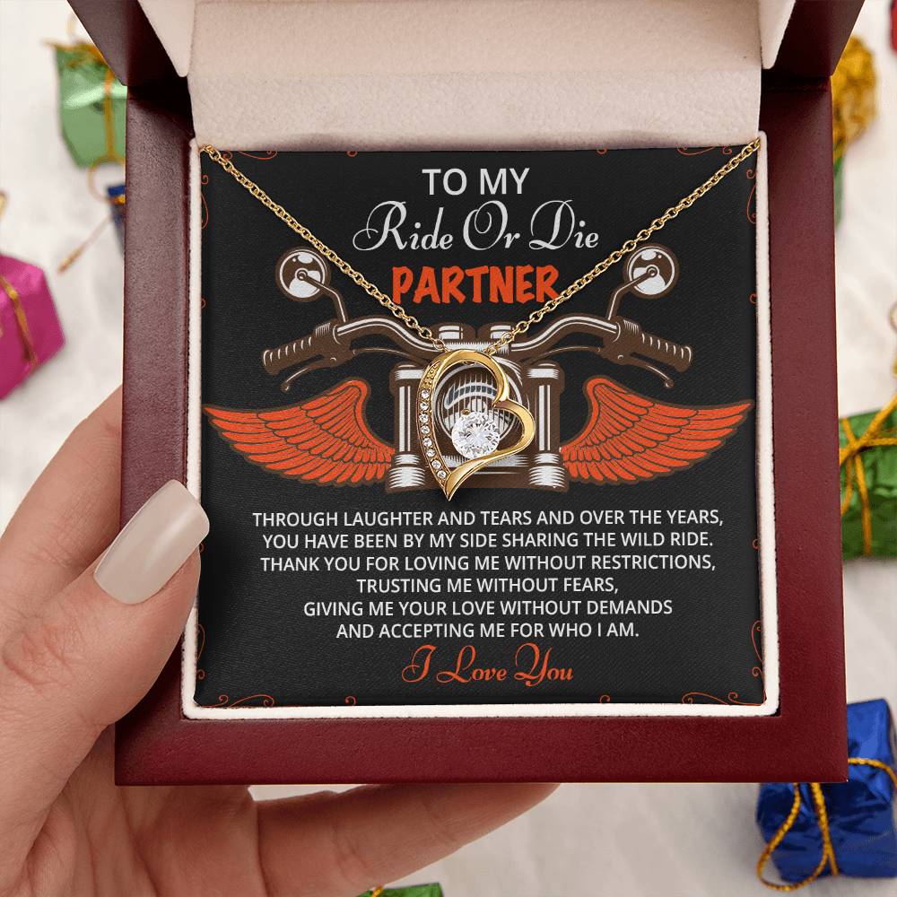 To My Ride Or Die Valentine's Day Necklace Gift For Girlfriend Gift For Valentine's Valentine's Day Gift Friendship Jewelry Forever Love Necklace