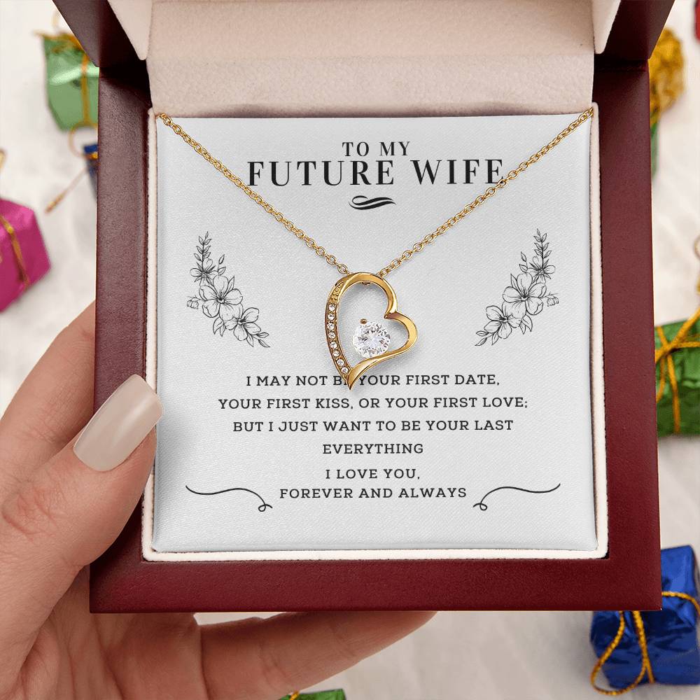 Forever And Always Heart Necklace  Message Card  Gift Box Forever Love Necklace