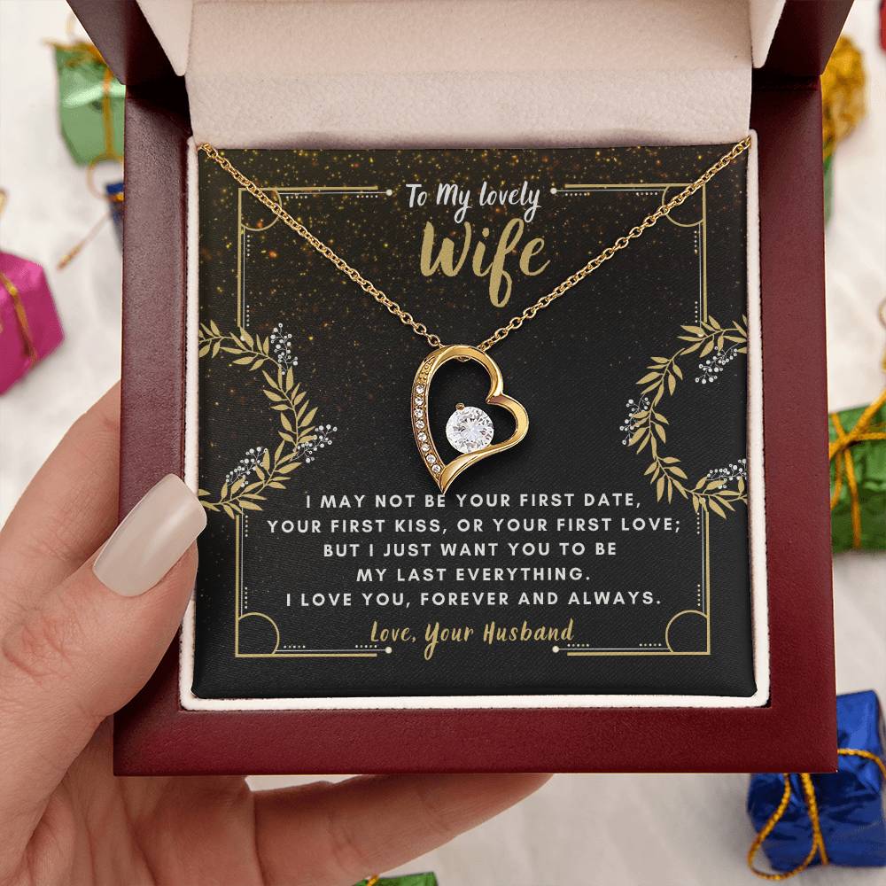 To My Lovely Wife Heart Pendant Forever Love Necklace
