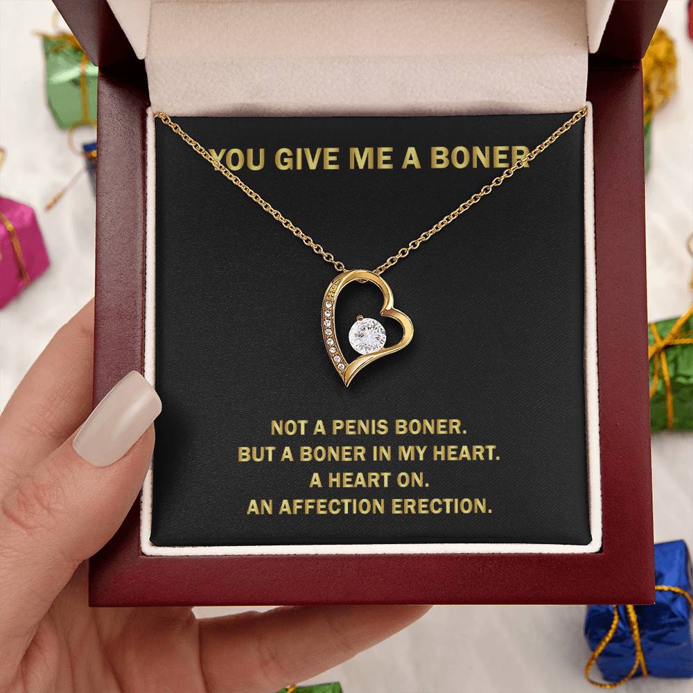 You Give Me A Heart Boner An Affection Erection Pendant Necklace Funny & Sarcastic Love For Her Mature Gift 1 Forever Love Necklace