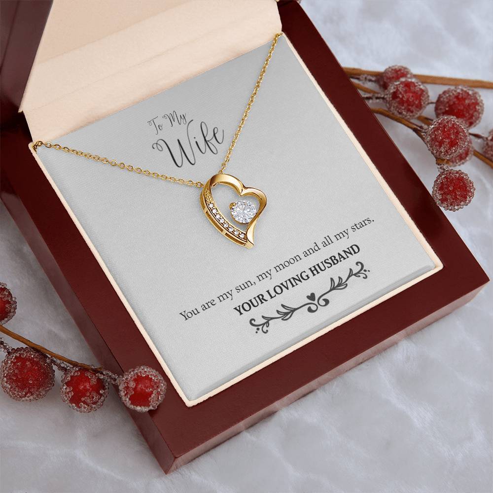 To My Wife My Sun Moon And Stars 925 Sterling Silver Pendant 1 Forever Love Necklace