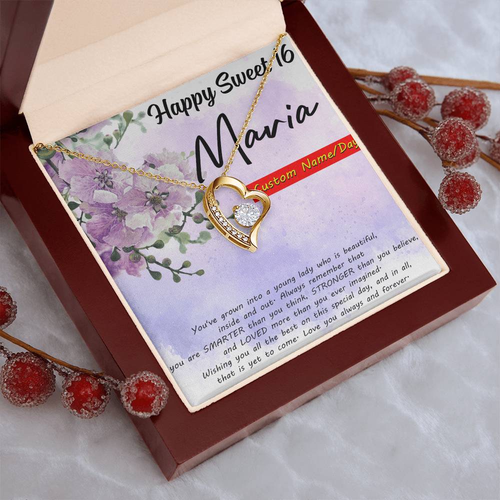 Customize Birthday Necklace Birthday Necklace For Girlfriend Birthday Necklace Pendant Customize Sweet 16 Necklace 16th Forever Love Necklace