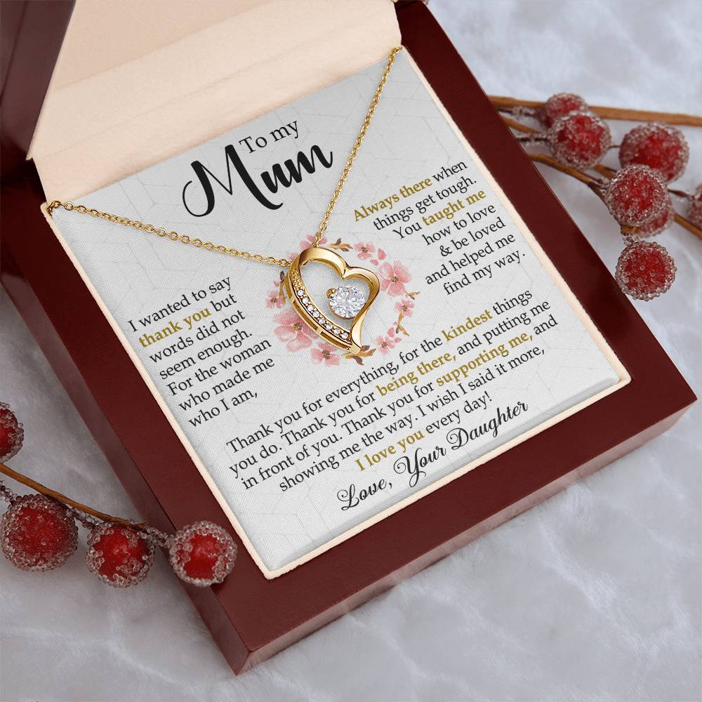 Mum Gift  Be Loved Forever Love Necklace Forever Love Necklace
