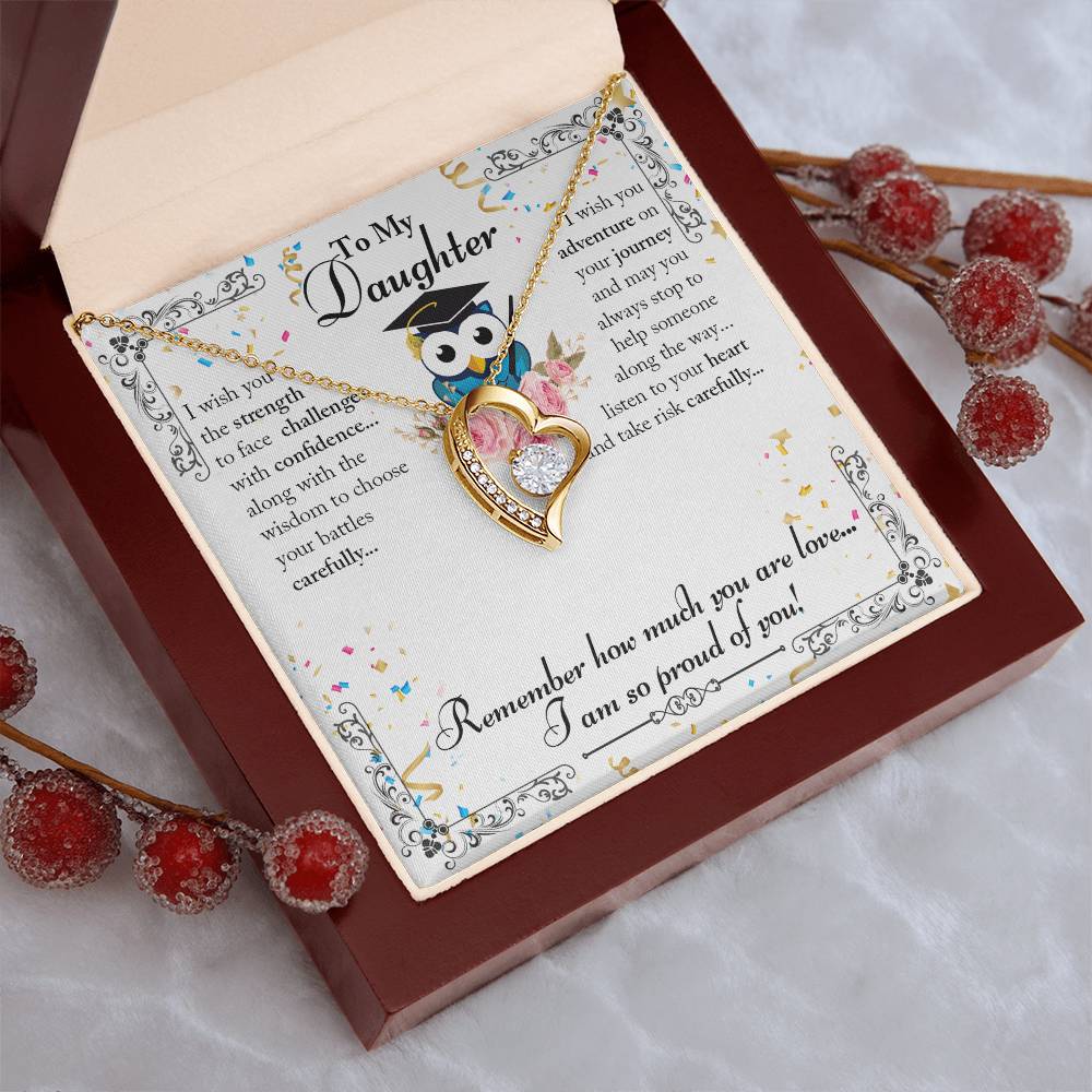To My Daughter Owl Graduation Forever Necklace 1 Forever Love Necklace