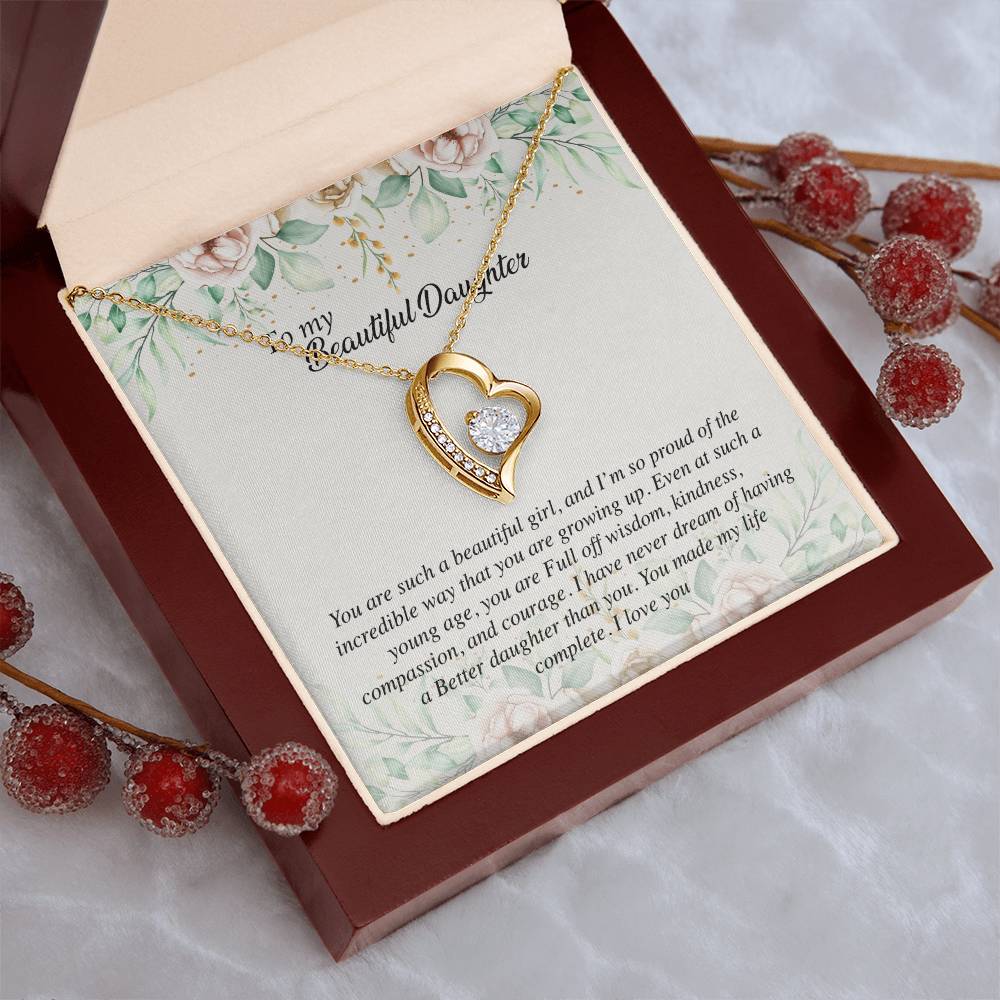 To My Beautiful Daughter Straighten Your Crown Necklace Mom Daughter Necklace Daughter Birthday Gift Daughter Forever Love Necklace